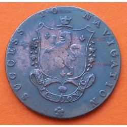 Ciudad de MANCHESTER - INGLATERRA 1/2 PENIQUE 1793 NAVIGATOR DH.135 MONEDA DE COBRE Half Penny TOKEN