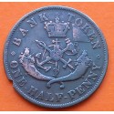 BANK OF UPPER CANADA 1/2 PENNY 1852 SAN JORGE y DRAGÓN @MUESCA@ MONEDA DE BRONCE Half Penny Token