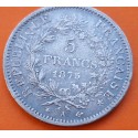 FRANCIA 5 FRANCOS 1875 A Ceca de PARIS Era 3ª REPUBLICA TRES GRACIAS KM.820 MONEDA DE PLATA MBC @PÁTINA ANTIGUA@