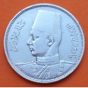 EGIPTO 10 PIASTRAS 1937 REY FAROUK KM.367 MONEDA DE PLATA MBC- Egypt