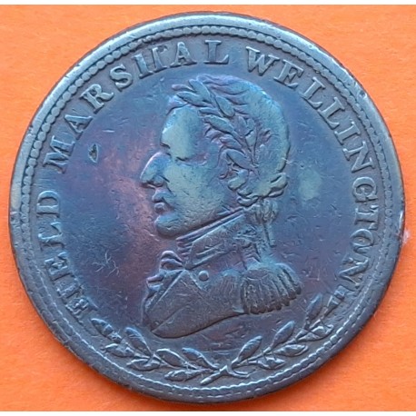 CANADA 1/2 PENIQUE 1813 WELLIGTON FIELD MARSHALL MONEDA DE COBRE Half Penny Token