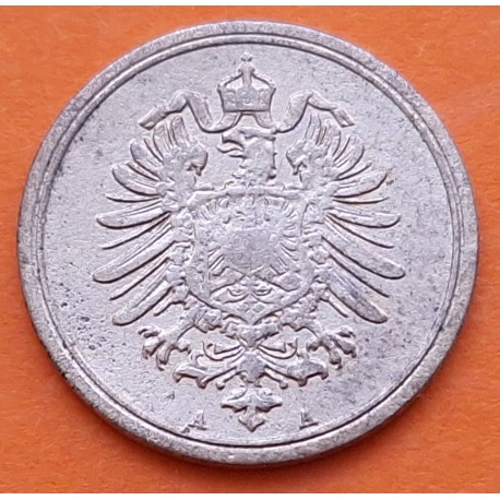 ALEMANIA 1 PFENNIG 1874 A AGUILA GRANDE Epoca IMPERIO Rey WILHELM I KM.1 MONEDA DE BRONCE MBC- Deutsche Reich Germany