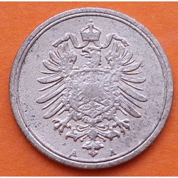 ALEMANIA 1 PFENNIG 1874 A AGUILA GRANDE Epoca IMPERIO Rey WILHELM I KM.1 MONEDA DE BRONCE MBC- Deutsche Reich Germany