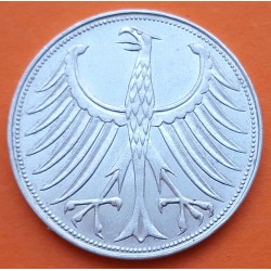 ALEMANIA 5 MARCOS 1963 G AGUILA y VALOR KM.112.1 MONEDA DE PLATA MBC- Germany BRD 5 Marks silver