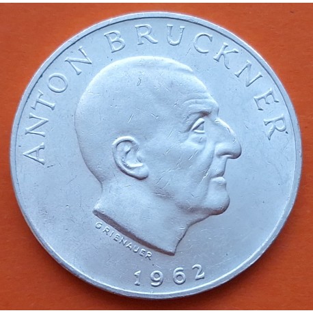 AUSTRIA 25 SCHILLINGS 1973 ANTON BRUCKNER KM.2892 MONEDA DE PLATA SC- Osterreich silver