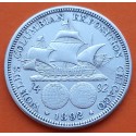 ESTADOS UNIDOS 1/2 DOLAR 1892 COLUMBIAN EXPOSITION CHICAGO CARABELA KM.117 MONEDA DE PLATA USA Half Dollar Commemorative R/3
