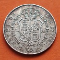 . @MUY RARA@ ESPAÑA Reina ISABEL II 1 REAL 1844 SRD Ceca de SEVILLA KM.518.3 MONEDA DE PLATA Spain silver