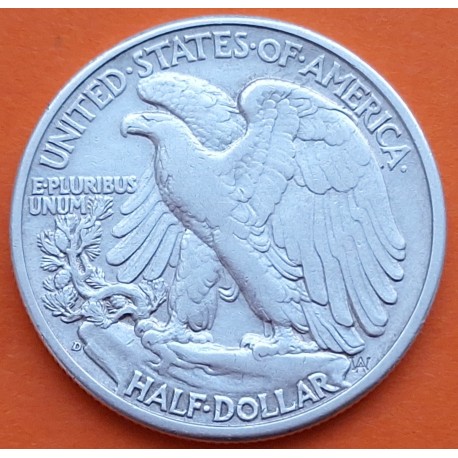 ESTADOS UNIDOS 1/2 DOLAR 1941 D WALKING LIBERTY KM.142 MONEDA DE PLATA MBC++ USA silver Half Dollar R/2