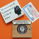 ESPAÑA 2000 PESETAS 2000 @RARA@ 700 ANIVERSARIO DE LA VILLA DE BILBAO MONEDA DE PLATA ESTUCHE FNMT