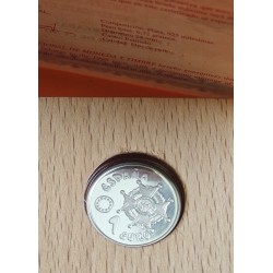 ESPAÑA 1 EURO 1998 EMBLEMA DEL EJERCITO DE TIERRA LAUREADA MONEDA DE PLATA PROOF ESTUCHE y CERTIFICADO FNMT 1 ECU