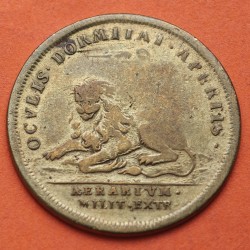 . FRANCIA 1 JETON 1688 LEÓN TRIUNFANTE EN LAS GUERRAS - REY LUIS XIV MONEDA DE LATÓN Token Louis France