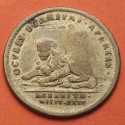 . FRANCIA 1 JETON 1688 LEÓN TRIUNFANTE EN LAS GUERRAS - REY LUIS XIV MONEDA DE LATÓN Token Louis France