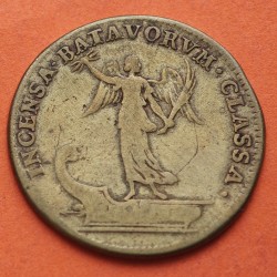 . @RARO@ FRANCIA 1 JETON 1677 DIOSA VICTORIA SOBRE BARCO CONQUISTA DE TABAGO y GOREE MONEDA DE LATÓN Token Louis France