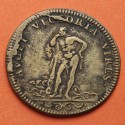 . FRANCIA 1 JETON 1660 HÉRCULES CON SU MAZA PISANDO LA HIDRA - REY LUIS XIV MONEDA DE LATÓN Token Louis France