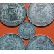 . 3 ONZAS de PLATA PURA x ESPAÑA 5 PESETAS 1870 + 5 PESETAS 1871 + 5 PESETAS 1885 + 5 PESETAS 1891 + 1 PESETA 1899 CIRCULADAS