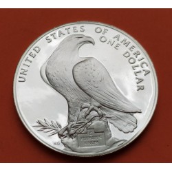 ESTADOS UNIDOS 1 DOLAR 1984 S OLIMPIADA DE LOS ANGELES 84 ESTATUAS KM.210 MONEDA DE PLATA PROOF USA Silver Dollar