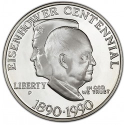 ESTADOS UNIDOS 1 DOLAR 1990 W EISENHOWER MONEDA DE PLATA PROOF US MINT $1 Dollar Coin
