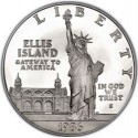 ESTADOS UNIDOS 1 DOLAR 1986 S ESTATUA DE LA LIBERTAD EN ELLIS ISLAND KM.214 MONEDA DE PLATA PROOF Imperfecciones