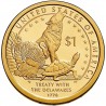 ESTADOS UNIDOS 1 DOLAR 2013 P INDIA SACAGAWEA TRATADO DE DELAWARE LOBO TORTUGA UROGALLO MONEDA DE LATON SC USA $1 Dollar NATIVE