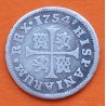 @ESCASA@ ESPAÑA 1/2 REAL 1754 JB Ceca de MADRID REY FERNANDO VI KM.370.1 MONEDA DE PLATA Spain silver Medio FERDINANDUS