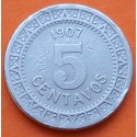 MEXICO 5 CENTAVOS 1907 VALOR y ESCUDO @MUESCA@ KM.421 MONEDA DE NICKEL MBC- Estados Unidos Mexicanos