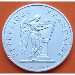 FRANCIA 100 FRANCOS 1989 ANGEL ALADO DERECHOS HUMANOS KM.970 MONEDA DE PLATA MBC + MUESCAS France 100 Francs silver