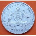 AUSTRALIA 1 FLORIN 1934 REY JORGE V KM.27 MONEDA DE PLATA MBC- 2 Shillings 1934 silver coin