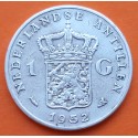 ANTILLAS HOLANDESAS 1 GULDEN 1952 REINA JULIANA KM.2 MONEDA DE PLATA MBC- HOLANDA Netherlands Antilles silver R/2