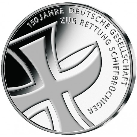 ALEMANIA 10 EUROS 2015 J SERVICIO MARÍTIMO DE RESCATE MONEDA DE PLATA PROOF CÁPSULA Germany