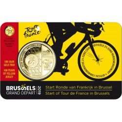 BELGICA 2,50 EUROS 2019 CICLISMO TOUR DE FRANCIA MONEDA DE LATON SC COIN CARD Belgium Tour de France Grand Depart Brussels
