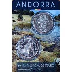 . 1 aaaaacoin x ANDORRA 1,25 EUROS 2024 CRUZ DE LOS 7 BRAZOS y VIRGEN 2 Monedas de NICKEL SC Blister