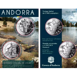 . 1 aaaaaacoin @Tirada 2.400@ ANDORRA 1,25 EUROS 2024 CRUZ DE LOS 7 BRAZOS y VIRGEN CANOLICH 2 Monedas de NICKEL SC Blister