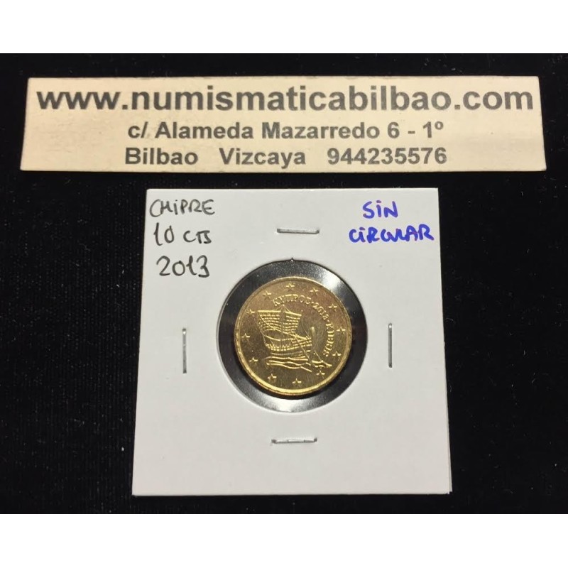 CHIPRE 10 CENTIMOS 2024 ANTIGUO BARCO MONEDA DE LATÓN SC Cyprus Euro Coin