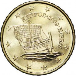 CHIPRE 10 CENTIMOS 2024 ANTIGUO BARCO MONEDA DE LATÓN SC Cyprus Euro Coin