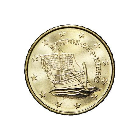 CHIPRE 10 CENTIMOS 2024 ANTIGUO BARCO MONEDA DE LATÓN SC Cyprus Euro Coin