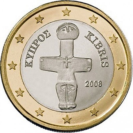 CHIPRE 1 EURO 2024 ESTATUA TRIBAL MONEDA BIMETALICA SC Cyprus Zypern 1€