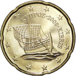 CHIPRE 20 CENTIMOS 2024 ANTIGUO BARCO MONEDA DE LATÓN SC Cyprus Euro Coin