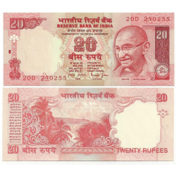 INDIA 20 RUPIAS 2002 MAHATMA GANDHI Pick 89.A.B. BILLETE SC 20 Rupees UNC BANKNOTE