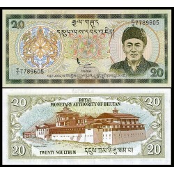 BHUTAN 20 NGULTRUM 2000 PUNAKHA y TEMPLO Pick 23 BILLETE SC UNC BANKNOTE 20 Ngultrums