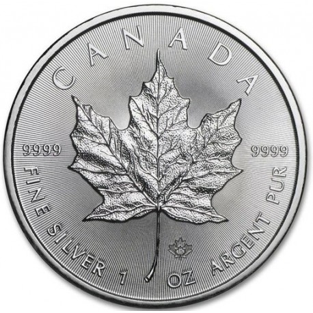 CANADA 5 DOLARES 2021 HOJA DE ARCE MONEDA DE PLATA PURA SC $5 Dollars coin OZ OUNCE MAPLE LEAF 1 ONZA