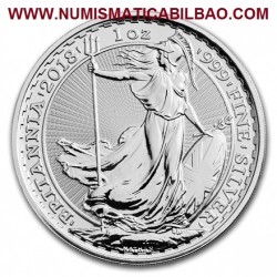 INGLATERRA 2 LIBRAS 2018 BRITANNIA MONEDA DE PLATA United Kingdom £2 Pounds silver coin OZ OUNCE 1 ONZA