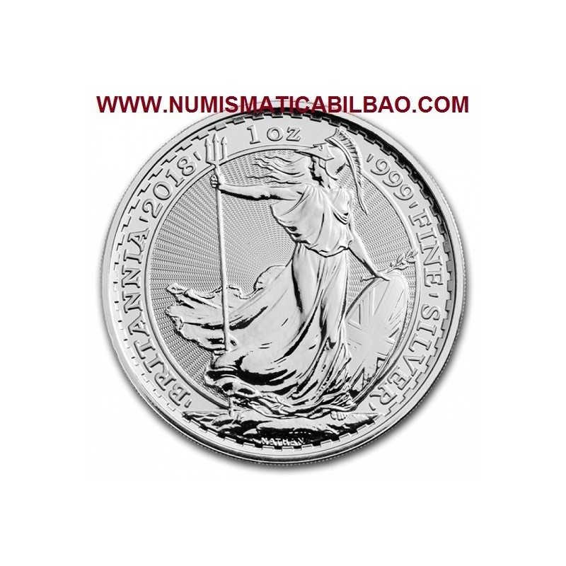 INGLATERRA 2 LIBRAS 2018 BRITANNIA MONEDA DE PLATA United Kingdom £2 Pounds silver coin OZ OUNCE 1 ONZA