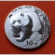 CHINA 10 YUAN 2001 OSO PANDA y PAGODA MONEDA DE PLATA @RARA@ Cápsula SILVER 1 ONZA Oz Ounce