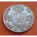 ESPAÑA Rey ALFONSO XII 20 CENTAVOS DE PESO 1882 ISLAS FILIPINAS KM.149 MONEDA DE PLATA MBC Spain colonial coin
