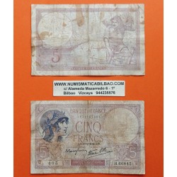 . @PVP NUEVO 150€@ FRANCIA 5 FRANCOS 1940 PESCADOR y BARCO VIOLET Pick 83.A BILLETE MUY CIRCULADO France