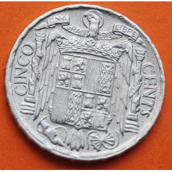 @RARA@ ESPAÑA 5 CENTIMOS 1953 JINETE IBERICO KM.765 MONEDA DE ALUMINO EBC- Estado Español FRANCO Spain R/3