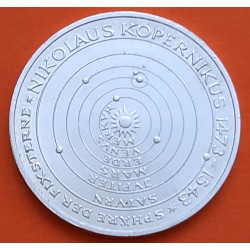 ALEMANIA 5 MARCOS 1973 J NICOLAS COPERNICO PLANETAS KM.121 MONEDA DE PLATA SC- Germany silver marks