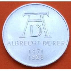 ALEMANIA 5 MARCOS 1971 D ALBERTO DURERO KM.129 MONEDA DE PLATA EBC Germany 5 Marks silver ALBRECHT DURER