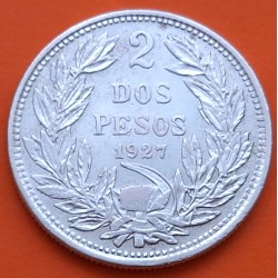 CHILE 2 PESOS 1927 So CONDOR SOBRE RISCO Ceca de Santiago KM.172 MONEDA DE PLATA MBC silver coin REPUBLICA DE CHILE
