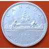 CANADA 1 DOLAR 1965 INDIOS EN CANOA KM.64.1 MONEDA DE PLATA EBC $1 Dollar silver 0,60 ONZAS